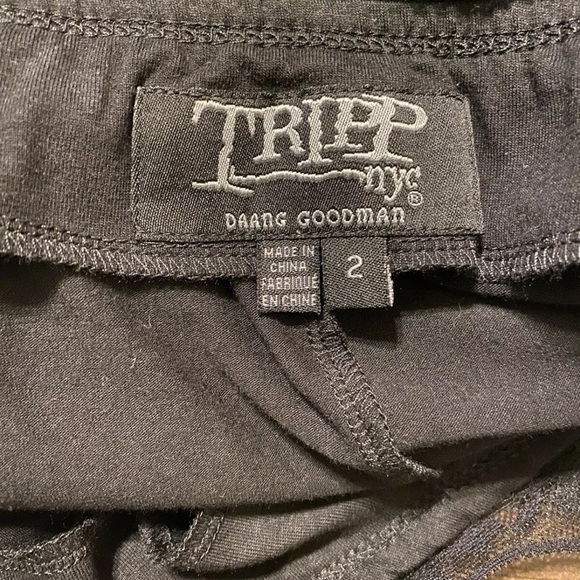 Tripp NYC Dress Mini Corset Size 2X Velvet Black Goth Flowers Daang Goodman - Picture 3 of 7